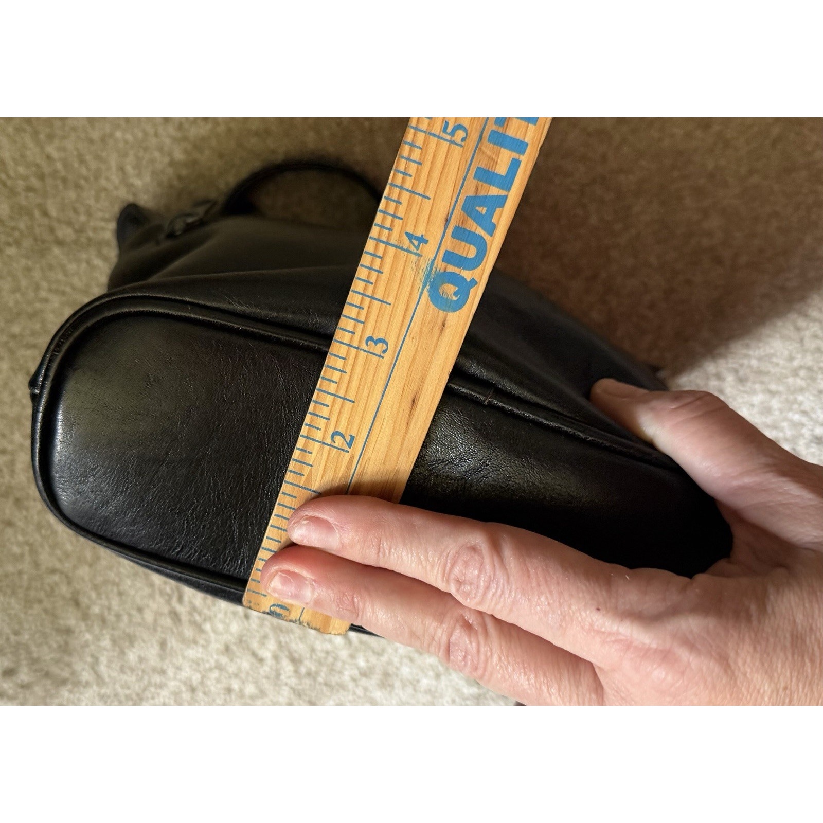 Vtg 1980s Oroton Australian Genuine Cowhide Black Leather Purse — image 7 of 8